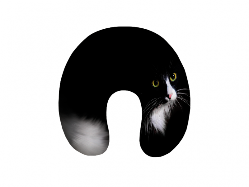 Подголовник антистресс "Черный кот"